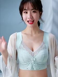 Bowen L-5XL For 40-105kg New Lace Women Bra Beautiful Back Chest-Wrapped Womens Fixed Cup Breast Holding Anti-Exposure Upper Support Seamless Vest Bra