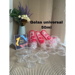 TEMPAT SAMBAL/GELAS SAMBAL/GELAS SAUS/ GELAS ES KRIM ISI 50PC MEREK UNIVERSAL FOOD SAVE