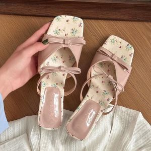 Free Shipping Sweet-Style Single-Strap Wedge-Heeled Sandals For Women New Summer Collection With A Bow Detail Perfect With Dresses High-Heeled Sandals