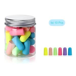 Penutup Telinga Peredam Suara Earplugs Tidur Isi 10Pcs