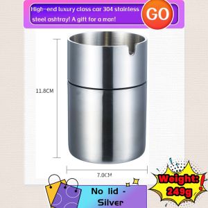 Good luck befalls! High-end luxury - special ashtrays for cars! Creative windproof ash rack container removable - 304 stainless steel material! A gift for men