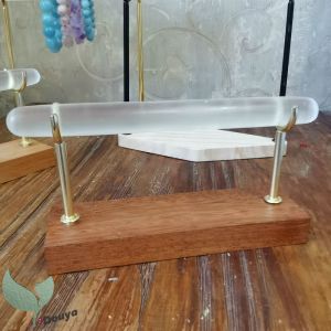 Selenite Bracelet Holder with wooden base Detachable Racks Jewelry Display Stand crystal Bracelet Organizercleanercharger