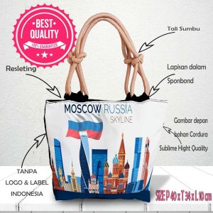 ALVYSTREET - Dompet Pouch Dan Totebag Motif Moscow Rusia | Printing High Quality | Souvenir Luar Negri | Tanpa Watermark | Grosir