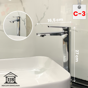 Paket Asesoris Lengkap Wastafel Kran Tinggi Air Dingin Sifon Fleksibel Stop Kran Hitam Chrome Gold Satin Grey