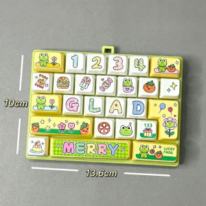Oldlaiben Cartoon 26 Grid Keyboard Fidget Toy Mainan Tekan Stress Relief Keychain Lanyard Kids