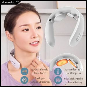 42 USB Chargeable Wireless Intelligent Back Neck Massage Heat Function Neck Spine Cervical Body Massage Machine