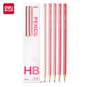 Bộ 10 cây bút chì Deli chính hãng HC820 – Bút chì 6 cạnh màu chuyển sắc độ cứng 2B/HB