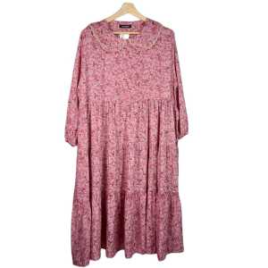 MiDi Dress Rayon Bunga Sakura BiG SiZE SUPER JUMBO 4XL LD 120 cm 4188#