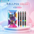 SQUEEZY Ballpoint 4 Warna 0.7mm | Bolpoin 4 in 1 Multicolor | Ballpen 4 Warna 1 Pak Isi 12 Pcs Sekolah & Kantor | BP-SQ204C. 