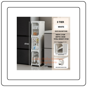 【JJ HOME】Narrow Space Multi-Layer Storage Cabinet Compact Organizer for Bathroom Kitchen Laundry Room