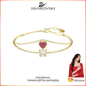 ♈ Swarovski ♈ Vòng tay thời trang nữ Mạ vàng trái tim đá quý pha lê đỏ Quà tặng ngày lễ tình nhân Quà tặng sinh nhật