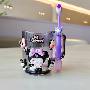 Kuromi Toothbrush for Kids Mouthwash Cup Kuromi Toothbrush Cup Tooth Brush Toothbrush Set