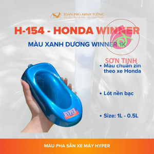 Sơn xe máy HYPER màu xanh dương biển Honda Winner - AB 1K (Code: H-154) (Lót nền bạc)
