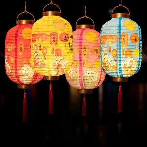 xuechuangying lantern mid autumn diy 灯笼中秋2025 Chinese Style Chinese Style Lantern Traditional Festival Cute Rabbit Festival Antique Lantern DIY Lantern Portable Round Paper Lantern Mid-Autumn Festival