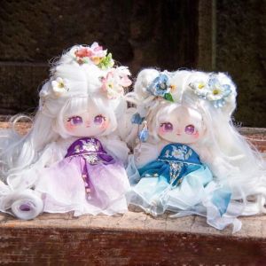 ALLUCK 20cm Can Change Clothes Cotton Doll Big Eyes With Skeleton Figure Dolls Kawaii Dress Up Baby Clothes Naked Baby Doll Girls Kids