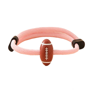 Fashionable Mens Fashion Bracelet Featuring Sturdy Black Milans Rope and Sports Inspire Rugby Designs Daily Use