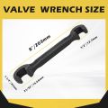 8-Inch Double Ended Valve Wheel Wrench,Durable Cast Steel Hand Tool for Smooth Valve Opening & Closing,Protects Handwheels from Damage - Ideal for Fire Riser Drains (1/2" and 21/32"). 
