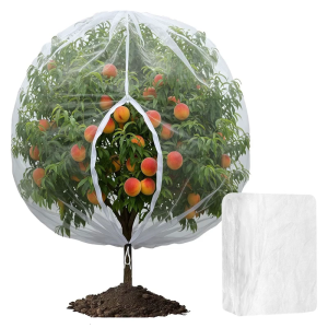 Large White Thickened Zippered Cover Breathable Mesh Netting Cover For Outdoor Garden Trees Prevention Birds