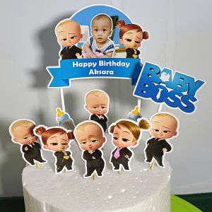 Topper Baby Boss Custom Foto untuk Hiasan Kue Ulang Tahun / Ultah Anak Karakter (Toper Cake)