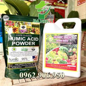 Combo HUMIC MỸ 1kg Và HUMIC RICH RONG BIỂN 5 Lít – Dưỡng Cây Khỏe Ra Rễ Cực Nhanh Đâm Chồi Mạnh