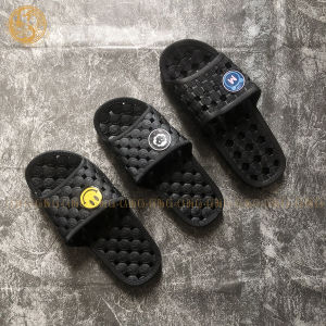 Dép cao su đen đi trong nhà dép đúc quai ngang nam đi văn phòng nhà tắm chống trơn trượt