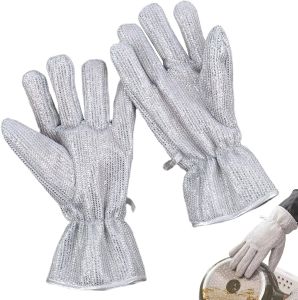 Housework Cleaning Gloves Steel Wire Ball Dishwashing Gloves Waterproof Brush Oil Bowl Artifact
