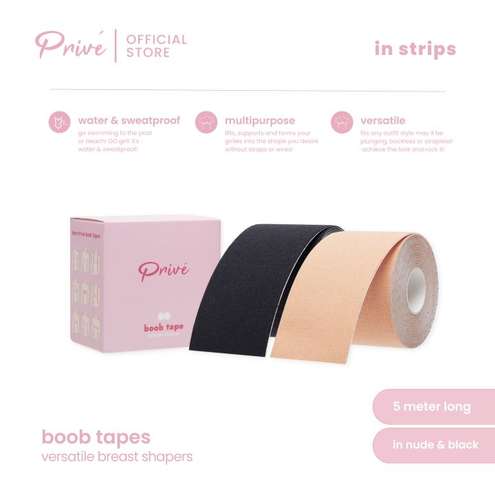 PRIVE Waterproof & Sweat Proof Boob Tape Instant Lift and Instant