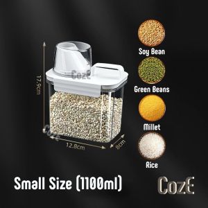 CozE PP Material Food Container Airtight Rice Storage Container Plastic Cereal Storage Bin