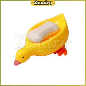 ZEO Creative Duck Shape Soap Box Cartoon Soap Dish Drainable Soap Holder Soap Container Tray