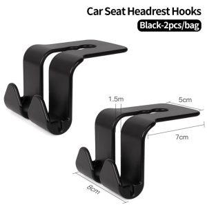 2Pack Universal Car Seat Back Double Hooks Multi-functional Headrest Mount Storage Holder Car Interior Accessories Car Seat Mobile Phone Holder Auto Seat Hook Hangers Storage Duarable Fastener