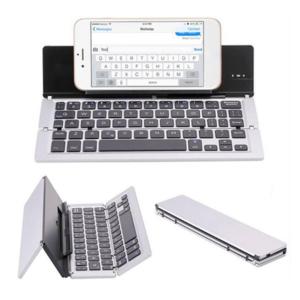Bluetooth Folding Keyboard Three-system Mobile Phone Tablet PC Aluminum Alloy Folding Keyboard Wireless Keyboard