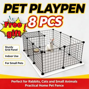8Pcs DIY mesh assembly cage cage accessories set has assembled fence 35*35 iron mesh resin sheet cat