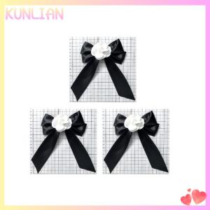 [KUNLIAN] เข็มกลัดโบว์ดอกคาเมลเลียสีดำเข็มกลัดช่อดอกไม้ระดับไฮเอนด์