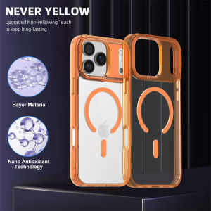 Luxury Clear Anti Yellow Strong for Magsafe Case for iPhone Air 17 Pro Max 17 Pro Wireless Charging Transparent Cover
