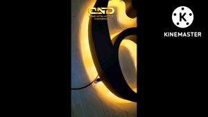 3d Number with led back light matte black finished