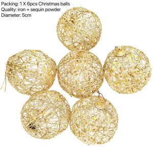BINLU 6pcs packaging balls xmas decoration sale set Gold Christmas Balls Big Gold Christmas Decors Baubles Balls Xmas Tree Decor Christmas Tree Accessories Aesthetic Christmas Decorations Personalized Christmas Balls Decoration
