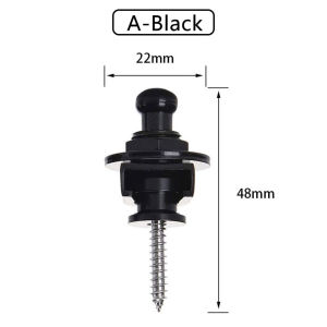 Guitar Strap Locks End Pins Tail Nail Lock Button Pegs Screw Flat Head for Acoustic Classical Electric Guitar Bass Ukulele Black Strap Button with Mounting Screw for Electric Guitar Bass Ukulele Mandolin Bass Guitar Strap Buckle