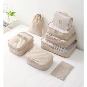 7 In 1 Travel Organizer Bags Foldable Waterproof Luggage Storage Bag Set Travel Storage Suitcase Bag