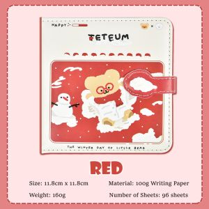 *OCT DEALS* Korean Style Cute Cartoon Little Teddy Bear Magnetic Clasp PU Leather Cover Notebook Colourful Journal Diary School Office Use