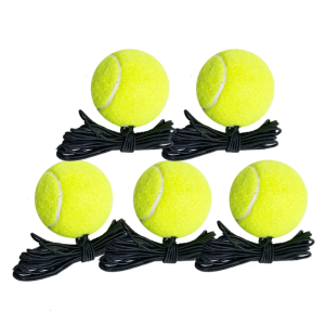 5Pcs Tennis Training Balls with String Self Practice and Tennis Trainer Replacement Tool Portable Rebounds Practice Balls