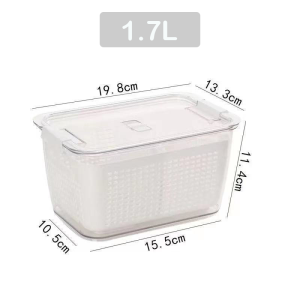 [SG Seller] Double-Layer Plastic Fresh-Keeping Box/Drain Basket/Adjustable Partition/Refrigerator Storage Box