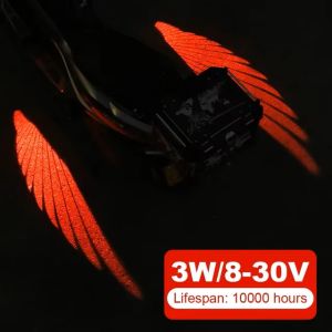 Ecily 2 cái đôi cánh thiên thần đèn Chào mừng cho xe máy Led đèn gầm chiếu trang trí phụ kiện đèn thân xe