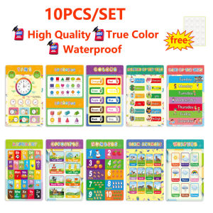 12PCS chart for kid educational set wall Educational Chart ABC English Alphabet Number Posters Baby Early Learning Gift