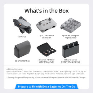 DJI Air 3S - Camera Drones | 1" CMOS Sensor | New Air Aesthetic | Next-Gen Smart RTH | Medium Tele & Wide-Angle Dual Primary Cameras | Omnidirectional Obstacle Sensing*
