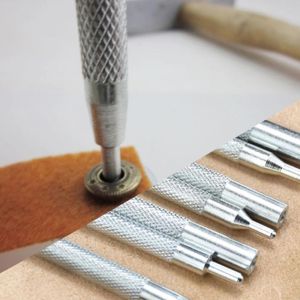 【Local Warehouse】11pcs/set Metal Leather Hole Punches Snap Fastener Installation Kit Rivet Setter Base Set for DIY Leather Craft Rivet-Setter-Kit