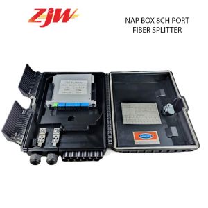 ZJW 8 port Fiber Splitter Nap Box FTTH Insert type Fiber Optic Distribution Box For PLC Splitter Box