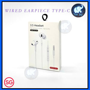 Wired Earpiece Type C Stereo Wired Earphones 3.5mm & Lightning Earpiece with Mic for iPhone/Android/Laptop