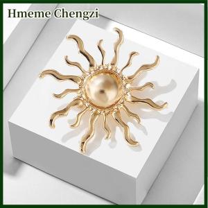 Hmeme Fashion Personality Sun Flower Brooches Pin For Women Clothing Jewelry Party Accessories