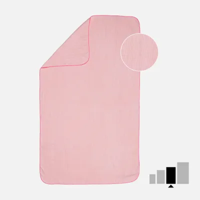 Decathlon Microfibre Striped Towel Size L 80 x 130 cm - Light Pink