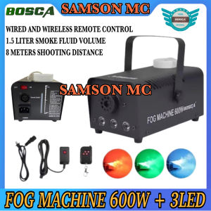 BOSCA Haze Fog Machine 600W+3LED Wireless Remote Smoke Fog Generator System Smoke Fog Ejector Stage Party Club Bar